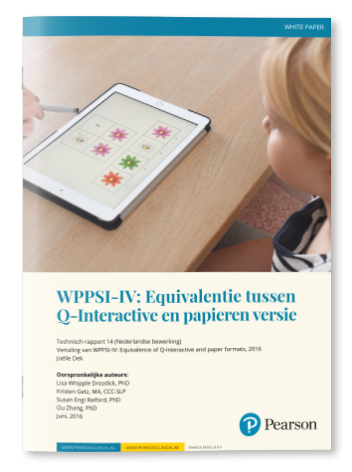 Equivalentiestudie WPPSI-IV-NL papier & digitaal